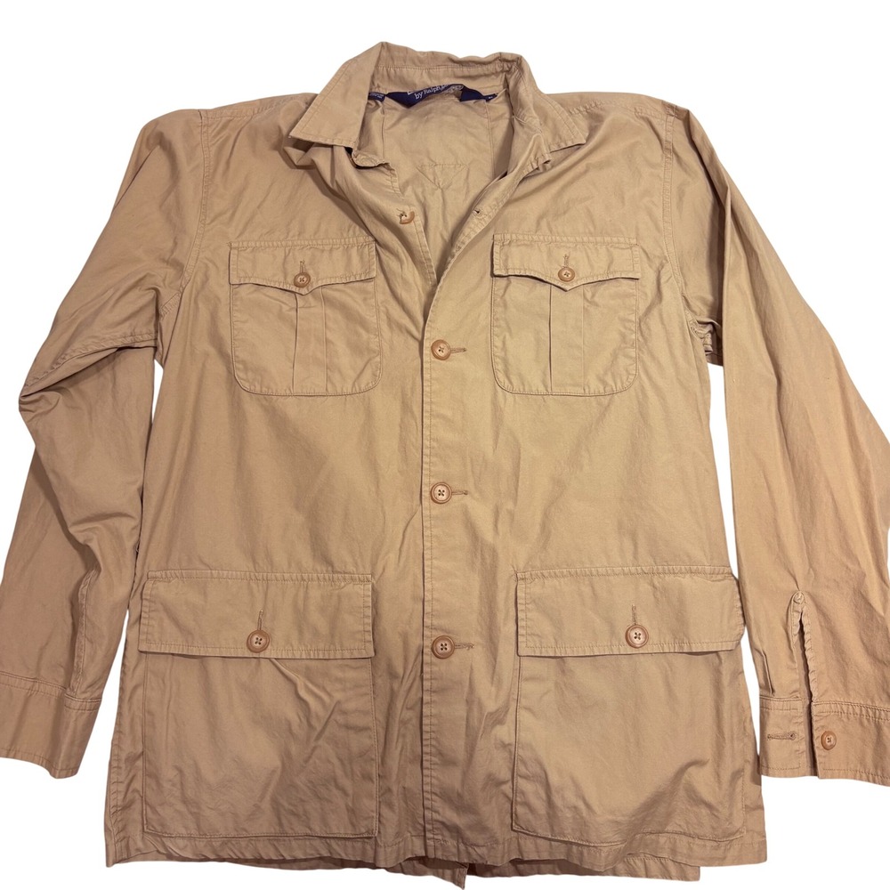 Polo Ralph Lauren Womens Khaki Tan Cotton Safari Field Jacket Utility Coat Med
